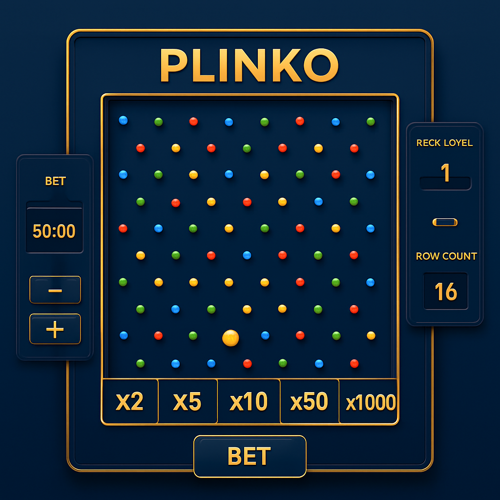 Plinko BGaming — игровое поле с пинами и множителями