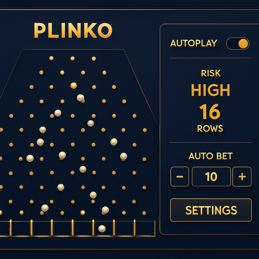 Plinko BGaming — настройки авто-игры и выбор риска
